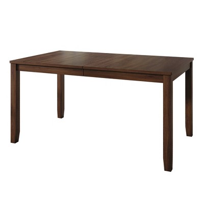 Brown Rectangular Wood Veneer Dining Table with MDF Base
