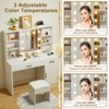 ROOMTEC 45.27" Makeup Vanity Table with Lighted Mirror,Large Vanity Desk with Storage Shelf and Drawers, Bedroom Dressing Table, 10 LED Lights, White - 3 of 4
