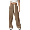 Coolmee Women's Wide Leg Sweat Pants High Waisted Baggy Sweatpants Casual Drawstring Workout Pants with Pockets - 3 of 4