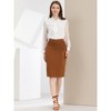 INSPIRE CHIC Women's Lace Panel Knee Length High Waist Pencil Zip Slit Skirts - 3 of 4