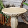 Sunnydaze Outdoor Glass Fiber Reinforced Concrete Patio Grecian Column Style Bird Bath - 20.25" - 3 of 4
