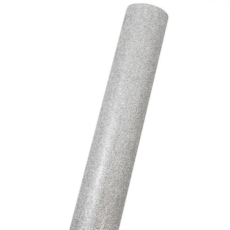 JAM PAPER Silver Glitter Gift Wrapping Paper Roll - 1 pack of 25 Sq. Ft., 3 of 6