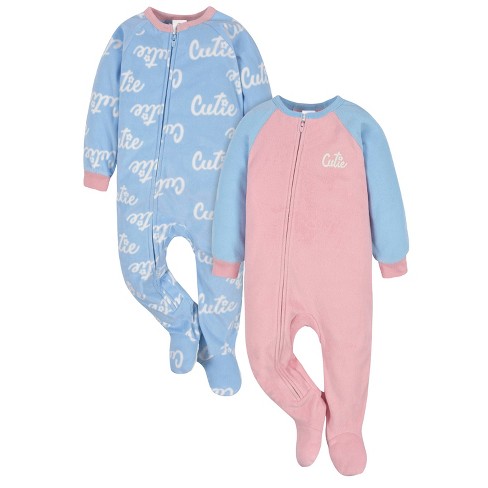 Carter's Baby Girls' Unicorn 1-Piece Pajamas - Set of 2 (Footless Fleece)