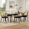Fontoi Dining Chairs, Mid-Century Modern Dining Chairs Set of 2 with Rattan Backrest and Metal Frame for Kitchen Living Room, Black, 21.3"*19.3"*31.1" - 4 of 4