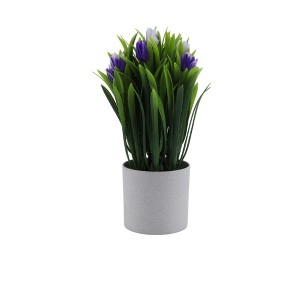 Unique Bargains Artificial Plants Tulip Decorative Pot Plastic 3.15"x3.15"x9.84" 1 Pc - 1 of 4