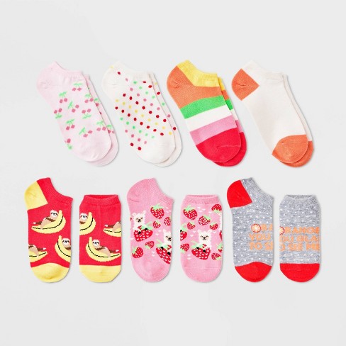 Girls' 7pk 'llamas' No Show Socks - Cat & Jack™ Pink M : Target
