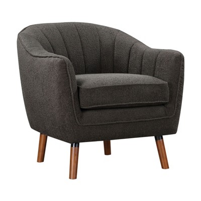 NicBex Chenille Accent Chair,Upholstered Living Room Chairs with Stitched Back and Wood Legs,Mid-Century Armchair,Accent Chairs for Living Room