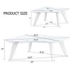 GlasFlength Modern Noval Coffee Tables, Center Table with Sleek Minimalist Design for Living Room Decor, White,47.2”*34.2”*14" - 4 of 4