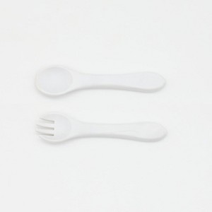MyKids-USA Baby Food Grade Complementary Food Training Silicone Spoon Fork Sets - 1 of 4