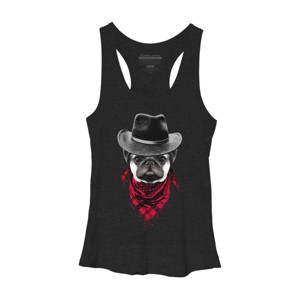 Women's Design By Humans Cowboy Pug By clingcling Racerback Tank Top - 1 of 3