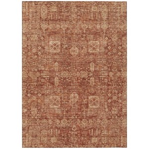 Orange Copper And Terra Cotta Oriental Washable Indoor Outdoor Area Rug - 1 of 4