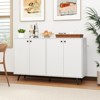 Tangkula Buffet Sideboard Mid Century Modern 4-Door Storage Cabinet with 5-Position Adjustable Shelves - 4 of 4