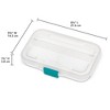 Sterilite Convenient Small Stackable Divided Translucent Storage Box Container with Colored Latch Lid for School and Office Supplies, Clear - image 2 of 4