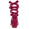 Allegra K Women's Open Toe Block Heel Lace Up Sandals - 3 of 4