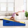 Costway Gymnastics Tumbling Mat Folding Incline Yoga Mat with Non-slip PVC Leather Pink/Yellow - 4 of 4