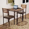 3 Piece Dining Table Set with Spiral Metal Legs, Compact Table and 2 Chairs Set for Small Spaces, Rustic Industrial Dining Set, Brown - 3 of 4