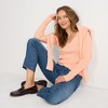 Lands' End Women's Fine Gauge Cotton Baby Cable Vneck Sweater - 4 of 4
