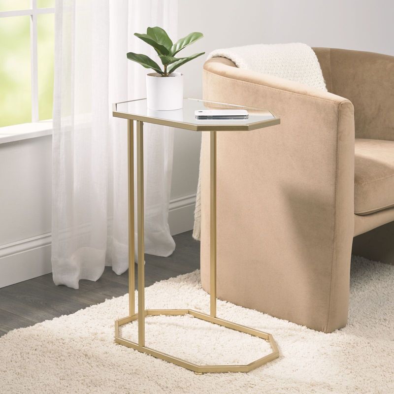 mDesign Marble Accent Side/End Table Desk and Tray Furniture Unit, 5 of 6