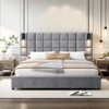 Christopher Knight Home Wesson Modern Upholstered Velvet Bed with Reading Lamp and USB Ports - 2 of 4