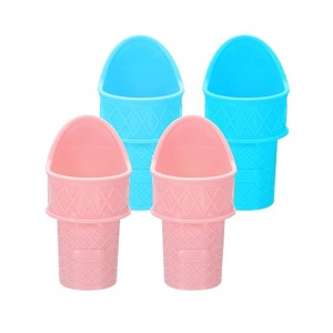 Unique Bargains Plastic Reusable Mini Lightweight Party Ice Cream Cone Scoop 4 Pcs - 1 of 4