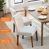 Upholstered Dining Chairs Set of 2, Linen Kitchen Chair with High Backrest & Wide Seat, Comfy Armless Side Chair, Accent Parson Chairs - 3 of 4