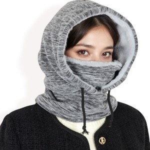 Anna-Kaci Women's Fleece-Lined Hooded Neck Warmer with Adjustable Drawstrings for Full Coverage and Winter Protection - 1 of 4