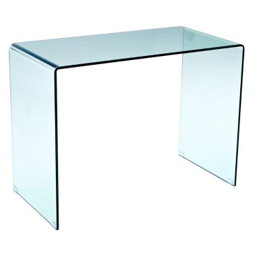 HomeRoots 43" Clear Glass Computer Desk