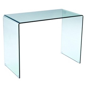 HomeRoots 43" Clear Glass Computer Desk - 1 of 4