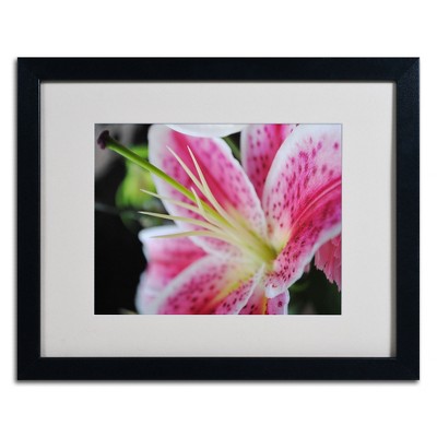 Trademark Fine Art-Monica Fleet 'Pink Flower' Matted Framed Art