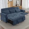 2-in-1 3-Seater Sofa Bed with Reversible Recliner, Couch with Adjustable Backrests and USB Ports, Sofa with Chenille Cushion-Baofuwish - 2 of 4