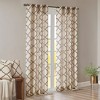 VYNXARIA 50x108" Fretwork Print Grommet Top Window Curtain Panel,Khaki+Black(Single Panel) - 2 of 4