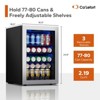 Ca'Lefort Beverage Refrigerator Cooler, 77-80 Can Freestanding Beverage Fridge, Compact Mini fridge with Glass Door for Home/Bar/Office - 2 of 4