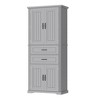 NicBex Tall Bathroom Storage Cabinet,Multi-Functional Floor Cabinets with 2 Drawers and Adjustable Shelf,Bathroom Storage Cabinet for Bathroom - 4 of 4
