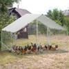 Chicken coop, galvanized steel chicken coop with UV-resistant waterproof cover, peaked roof walk-in poultry cage suitable for outdoor farm use - 4 of 4