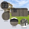10x12 FT Metal Sheds & Outdoor Storage,Waterproof Large Backyard Shed House W/Acrylic Window and Sliding Door - 3 of 4