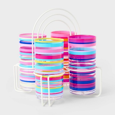 Pride 4pc 19 fl oz Spill the Tea Rainbow Tumbler with Caddy