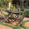 3/5 pcs Foldable Bistro Set, Outdoor Patio Wooden Dining Set with Foldable Table and Chairs -Merax - 2 of 4