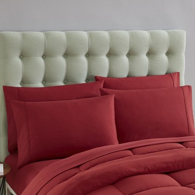 Twin XL Red Down Alternative Microfiber Bed in a Bag Set