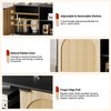 Rattan TV Stand for 75 Inch TV - 65 Inch Entertainment Center with Storage TV Console with Adjustable Shelf Media Console Cabinet with 2 Doors - 4 of 4