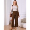 INSPIRE CHIC Women's Corduroy Casual High Waisted One Buttoned Wide Leg Pants with Pockets Dark Brown X-Large - 4 of 4