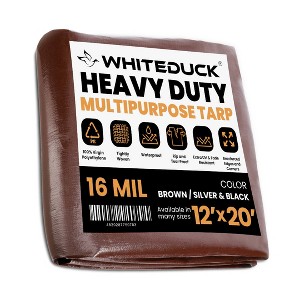 WHITE DUCK 8 oz Poly Tarpaulin Heavy-Duty Waterproof All-Weather Tarp for Construction, Farm, Commercial or Outdoor Use with Brass Eyelets - 1 of 4