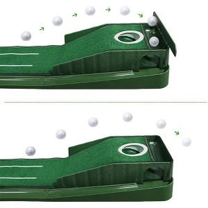 Golf Putting Mat Putting Green Indoor & Outdoor with Ball Return and 1 Hole - 1 of 4
