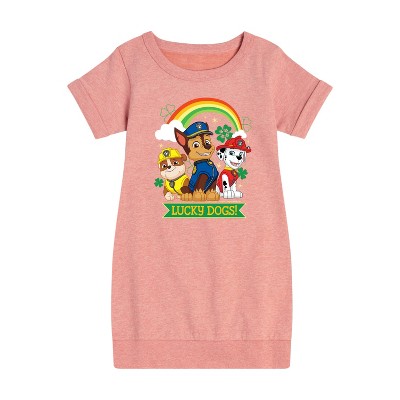 - Paw Patrol - Lucky Dogs Graphic Short Sleeve Fleece Dress