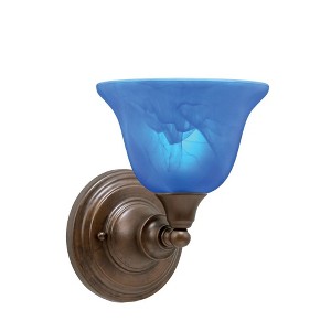 Toltec Lighting Any 1 - Light Sconce in  Bronze with 7" Blue Italian Shade - 1 of 1