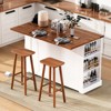 Bella Depot 53'' Farmhouse Kitchen Island with 2 Glass Cabinet Doors, Rolling Kitchen Cart on Wheels with Drop Leaf, Side Racks, Drawers - 4 of 4