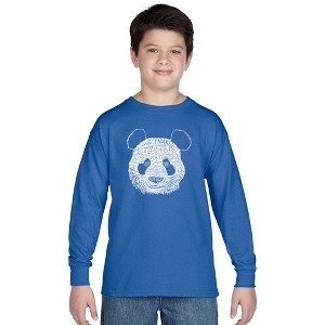 LA Pop Art Boy's Word Art Long Sleeve - Panda - 1 of 4