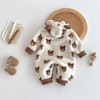 MyKids-Usa Winter Arrival Baby Cute Teddy Hooded Design Warm Fleece Rompers - 3 of 4