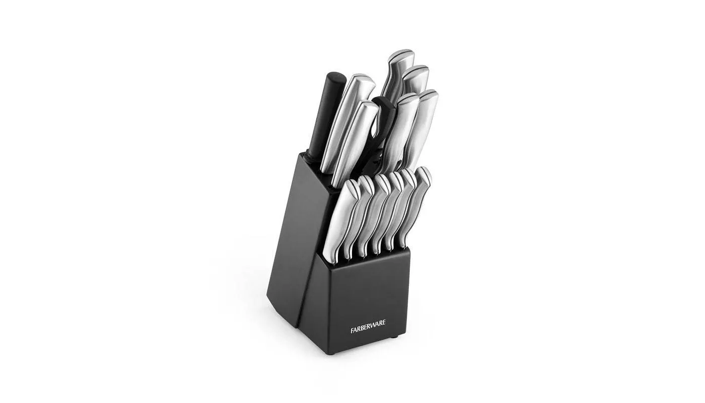 Farberware 15pc Stainless Steel Knife Block Set - image 1 of 6