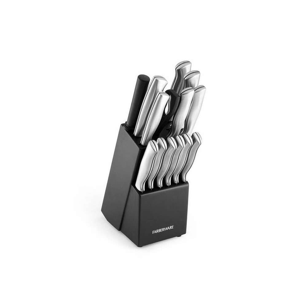 Photos - Kitchen Knife Farberware 15pc Stainless Steel Knife Block Set