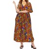 LA LEELA Women's House Daily Routine Evening Wear Loungewear Slit Dress Cover Up Long Caftan Plus Size Kaftan Maxi Dresses for Women 2X-3X Red, Tree - 2 of 4